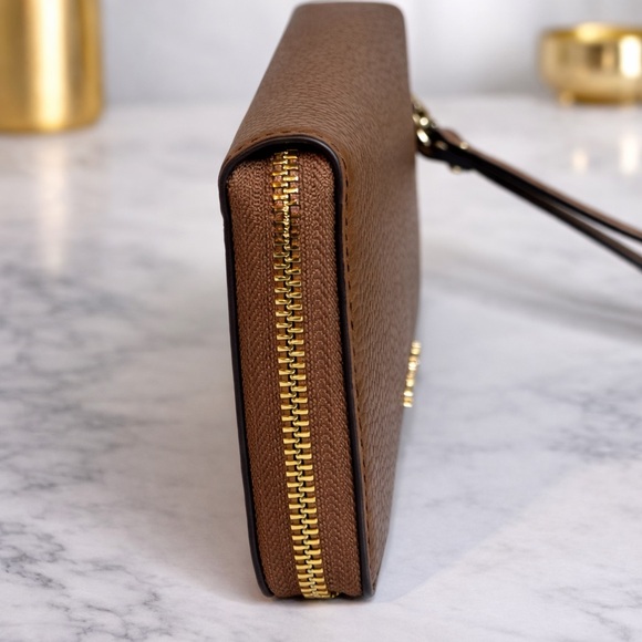 Michael Kors brown Jet Set Travel Large Zip Around Wristlet Wallet - Picture 6 of 8